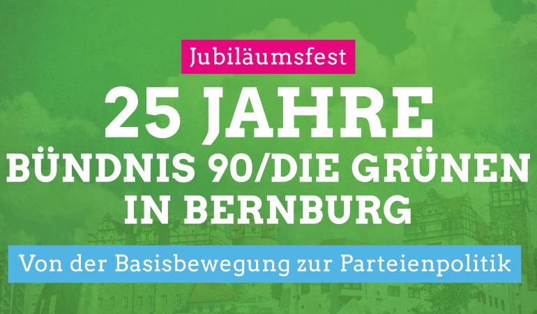 Einladungskarte 25 Jahre Grüne Bernburg.